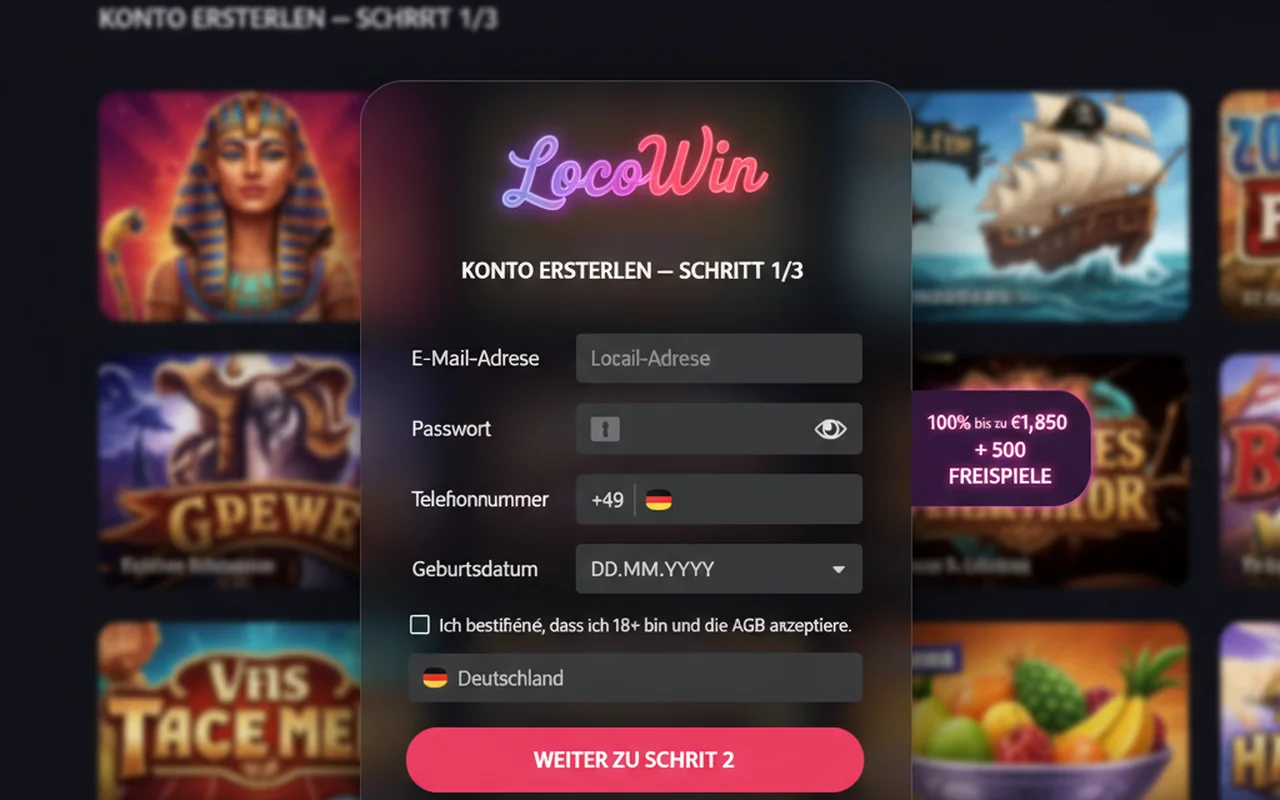 Registrierung in unter 60 Sekunden – LocoWin